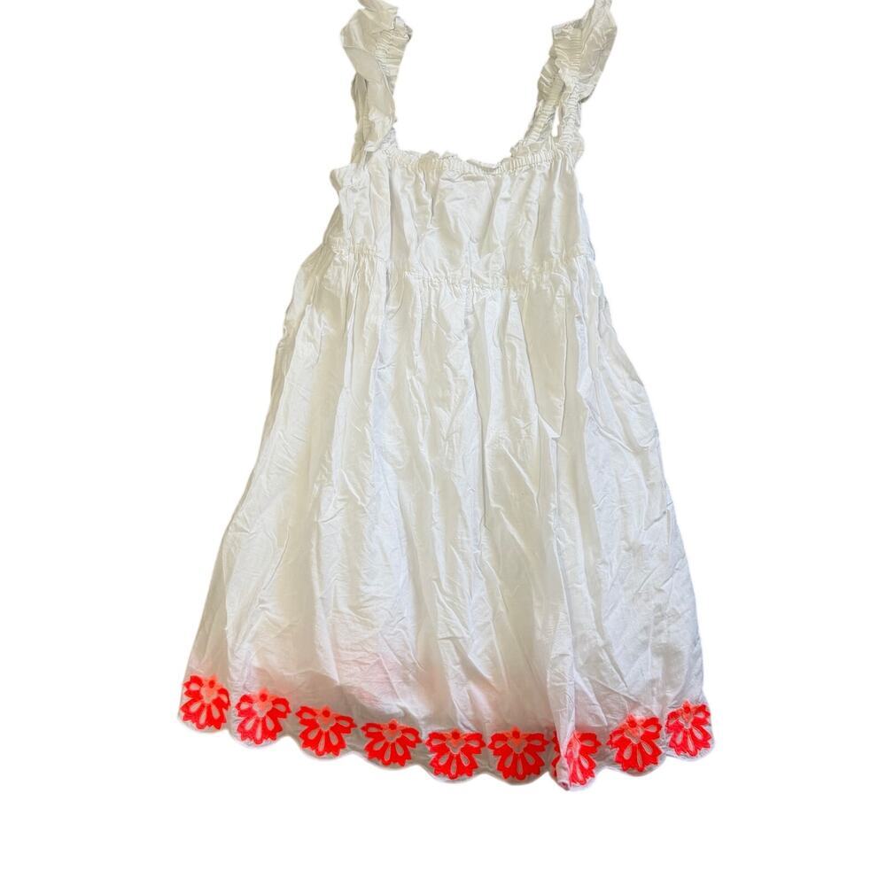 J.Crew Embroidered Scallop-Hem Flutter Dress 100% cotton Cottagecore Coastal